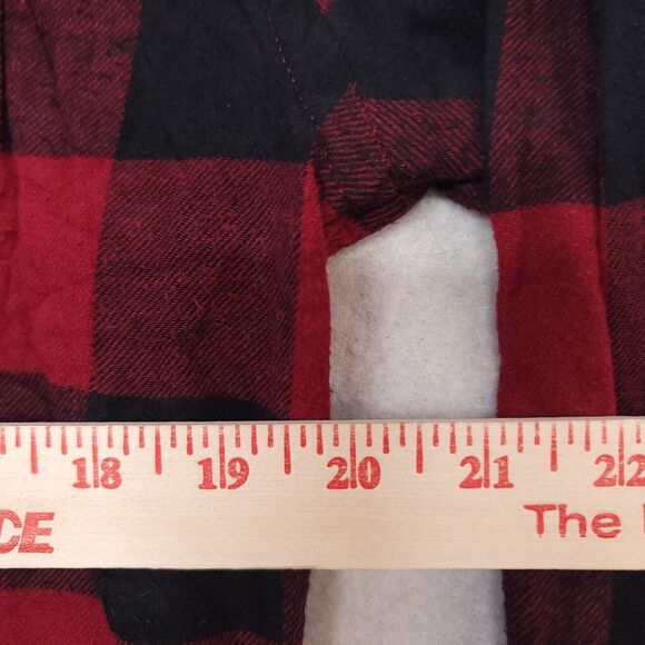 Croft & Barrow Buffalo Check Flannel Button Up Shirt Mens Size Medium M Red - Picture 8 of 10